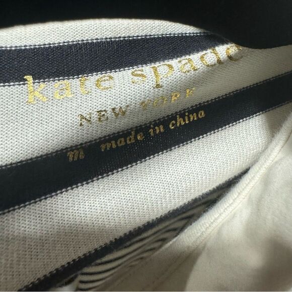 Kate Spade Black and White Poplin Collar Striped Tee Dress - Picture 7 of 7